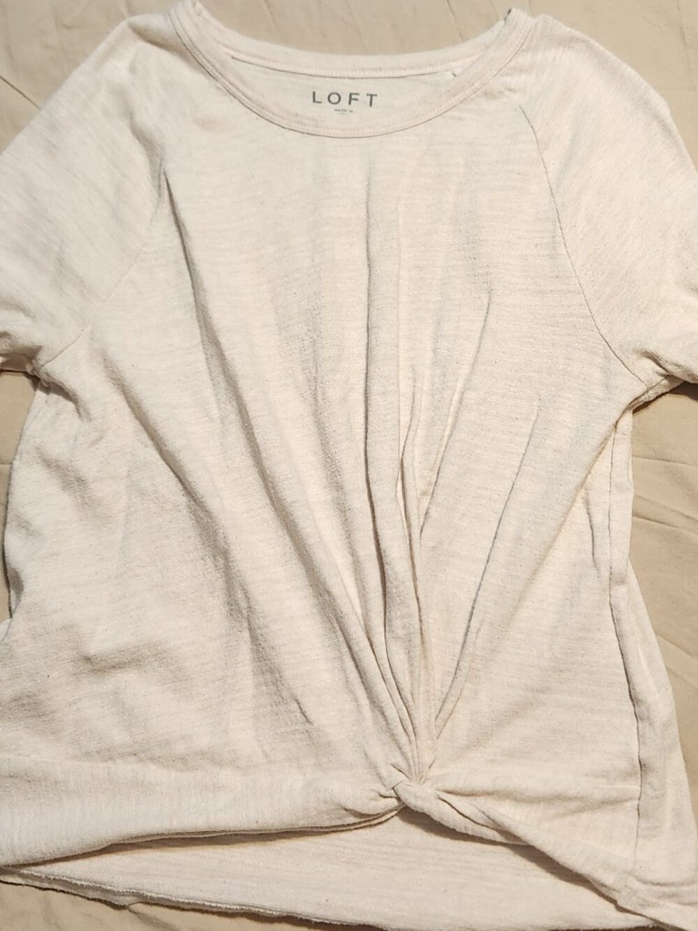 Loft Long-sleeved front-knot cotton shirt